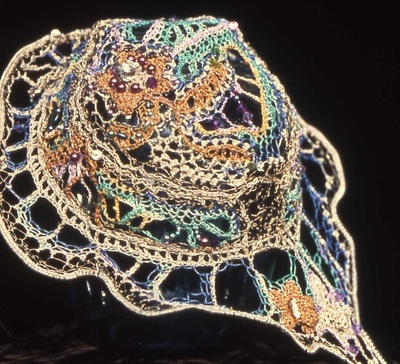 Needlelace headpiece, handmade by C. Buffalo Larkin