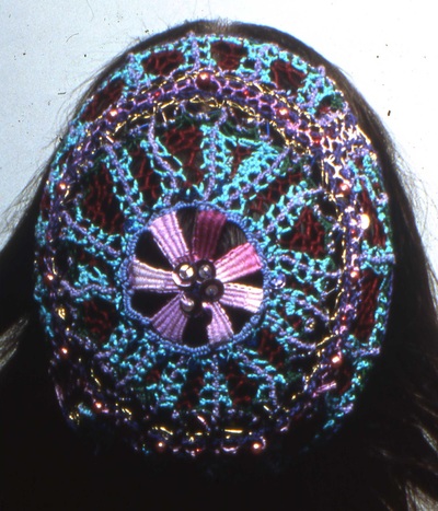 Needlelace Juliet cap, handmade by C. Buffalo Larkin