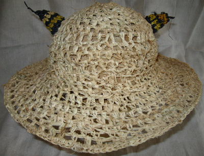 Bee Sting Hat, crocheted raffia by C. Buffalo Larkin