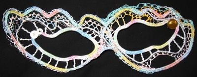 Aurora needlelace mask, handmade by C. Buffalo Larkin