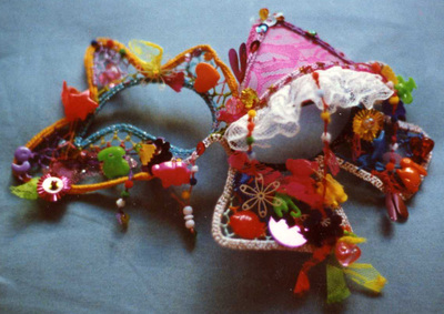 Japanese Toy Store needlelace mask, handmade by C. Buffalo Larkin