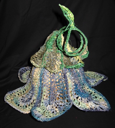 Bluebell Hat, crocheted raffia by C. Buffalo Larkin