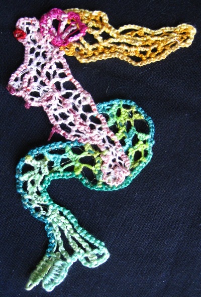 Needlelace mermaid, handmade by C. Buffalo Larkin
