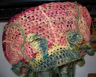 Edwardian Lady's Hat, crocheted raffia by C. Buffalo Larkin