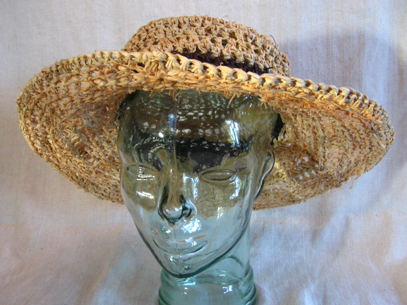 Riverboat Hat, crocheted raffia by C. Buffalo Larkin